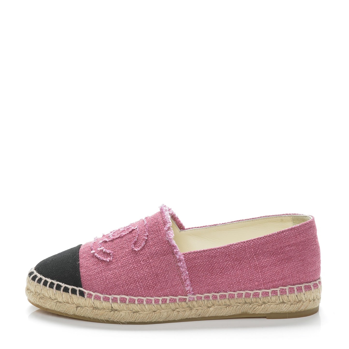 Linen CC Espadrilles 38 Pink Black