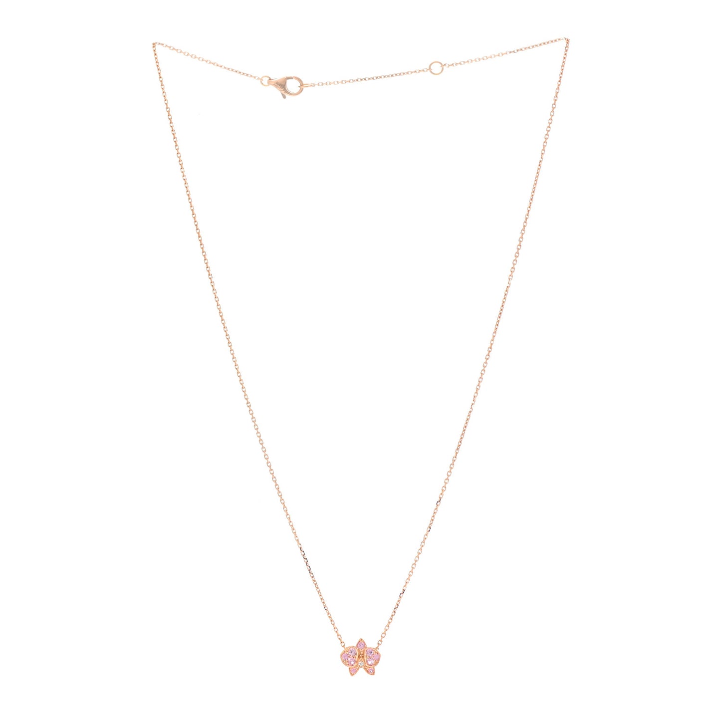 18K Pink Gold Diamond Pink Sapphire Caresse D'Orchidees Par Cartier Necklace
