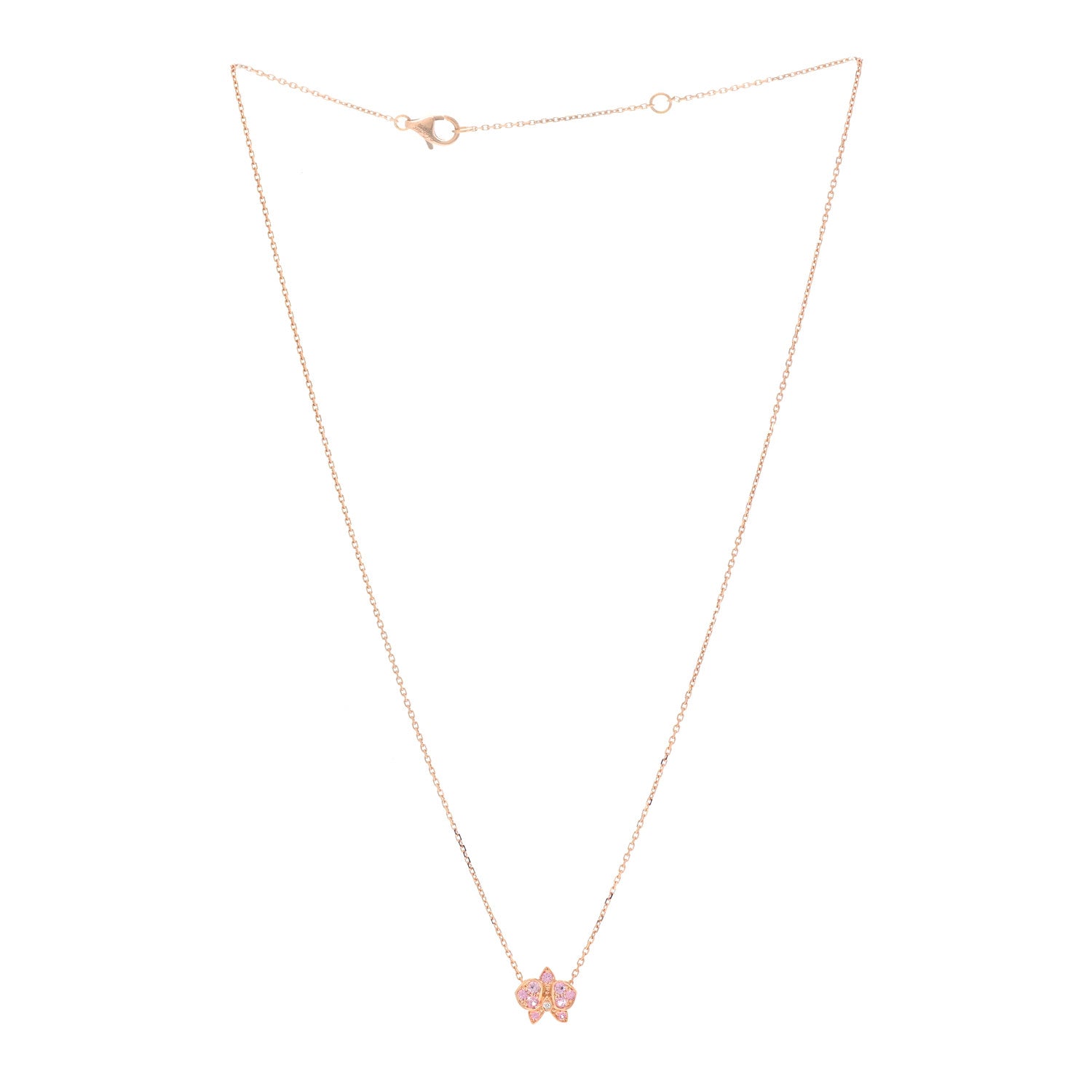 Cartier 18K Pink Gold Diamond Pink Sapphire Caresse D'Orchidees Par Cartier Necklace 3 of 5