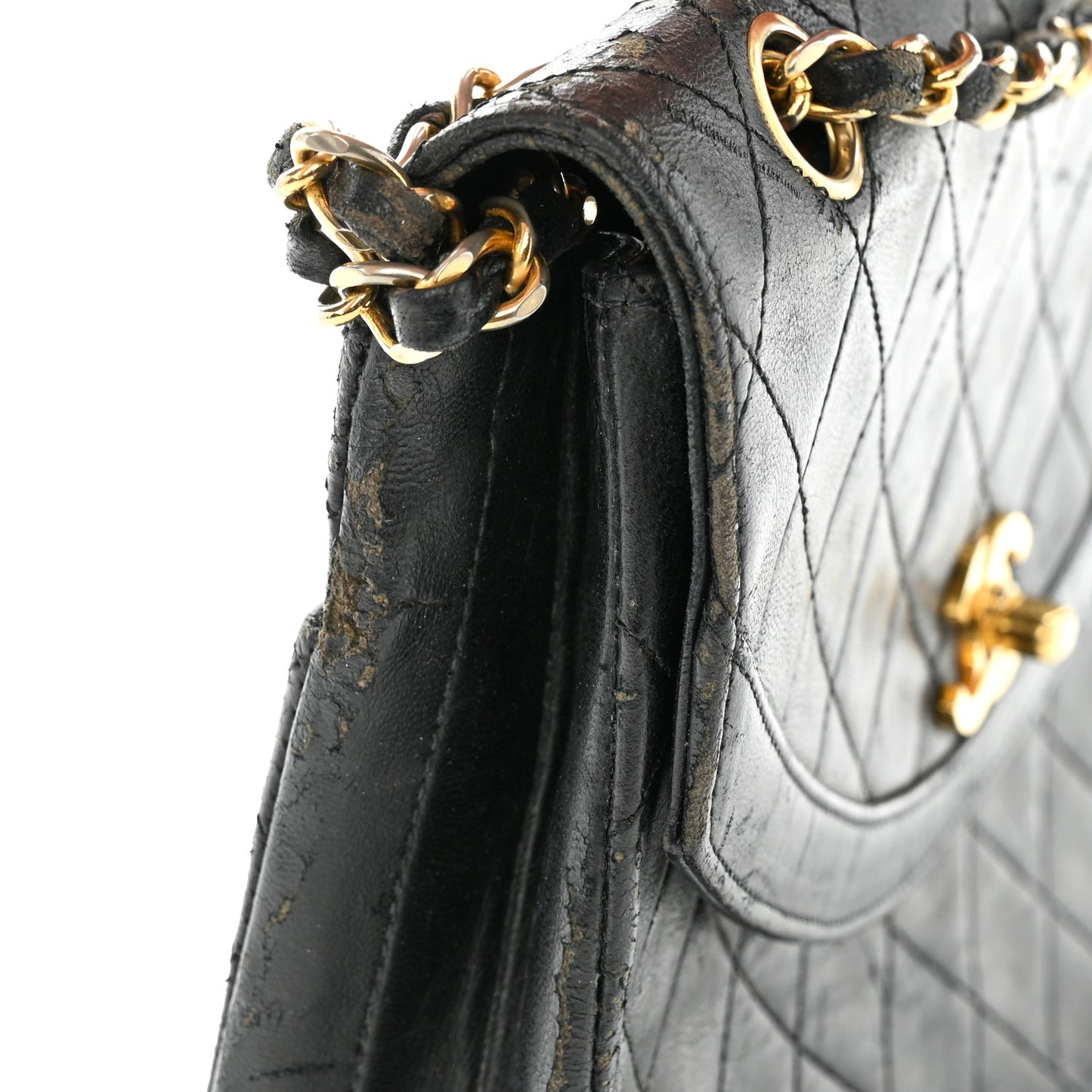 Lambskin Quilted Medium Single Flap Black