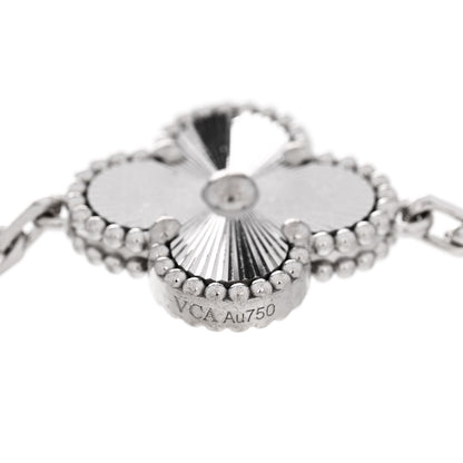 Van Cleef & Arpels 18K White Gold 5 Motifs Guilloche Vintage Alhambra Bracelet 4 of 5