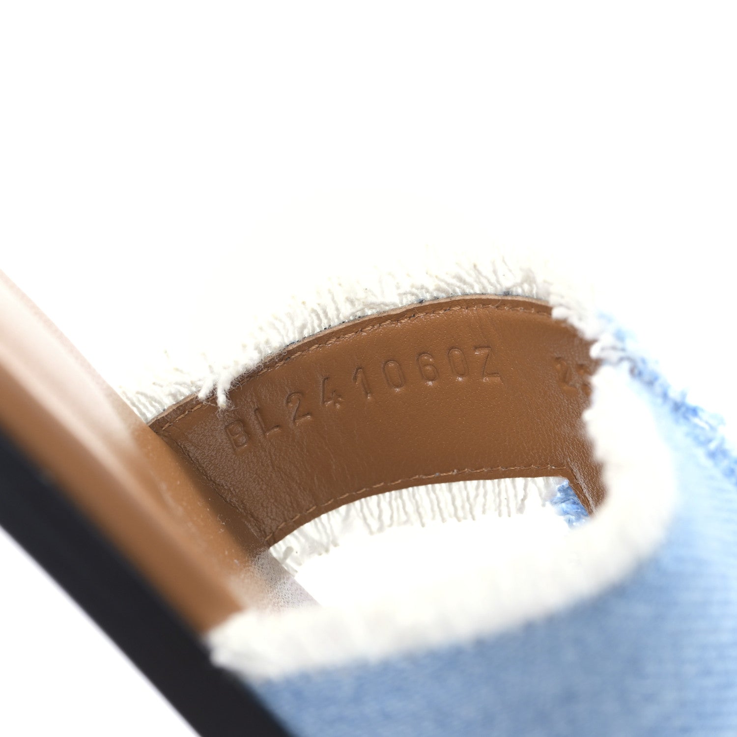 Hermes Denim Oran Fringe Sandals 37.5 Bleu Clair 8 of 8