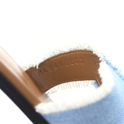 Hermes Denim Oran Fringe Sandals 37.5 Bleu Clair 8 of 8