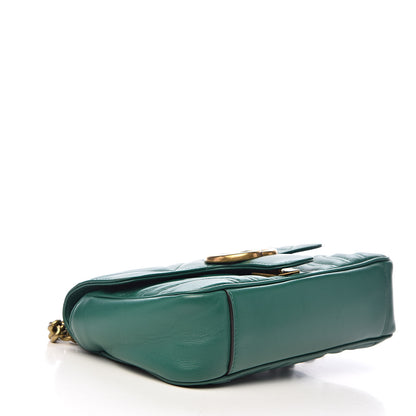 Gucci Calfskin Matelasse Mini GG Marmont Shoulder Bag Emerald Green 4 of 11