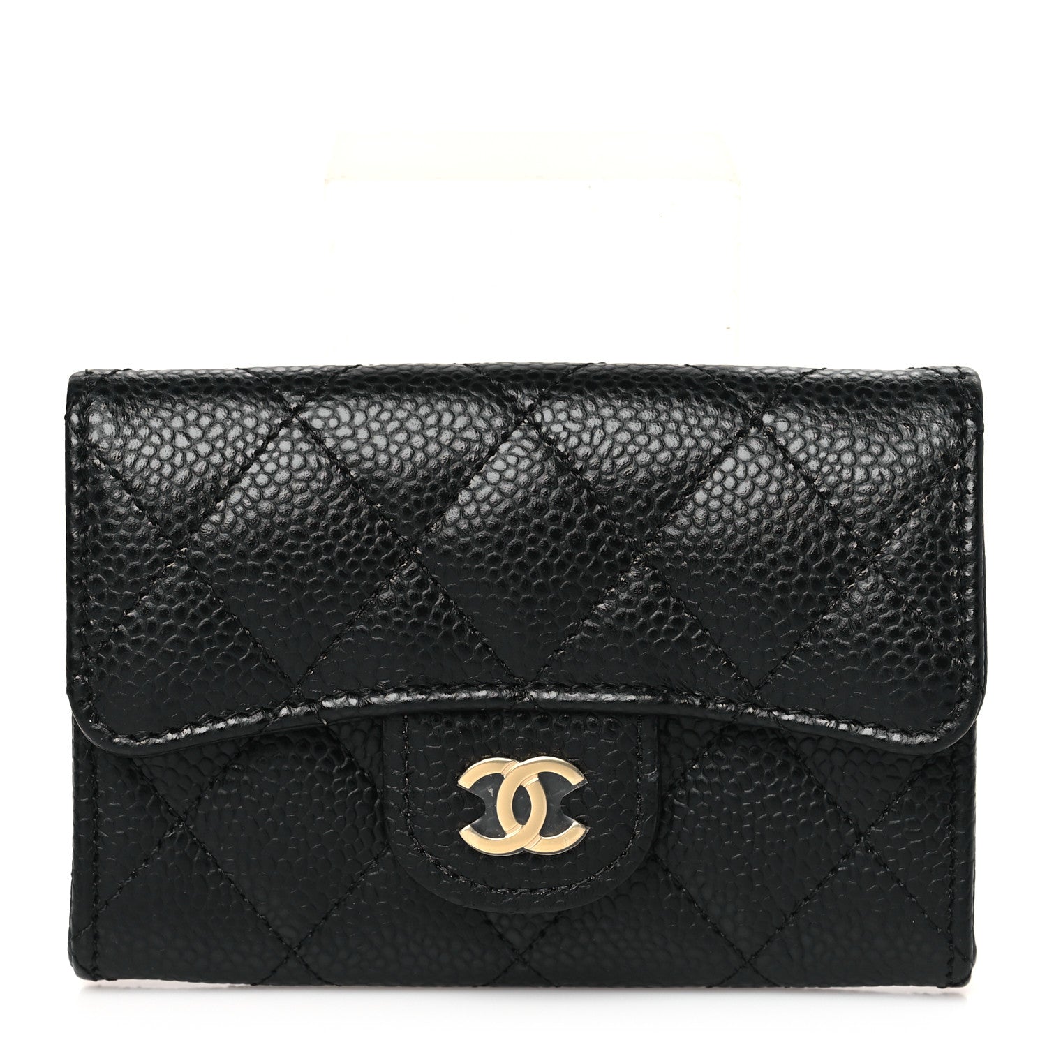 Chanel Caviar Quilted Flap Card Holder Wallet Black 1 of 10