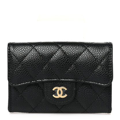 Chanel Caviar Quilted Flap Card Holder Wallet Black 1 of 10