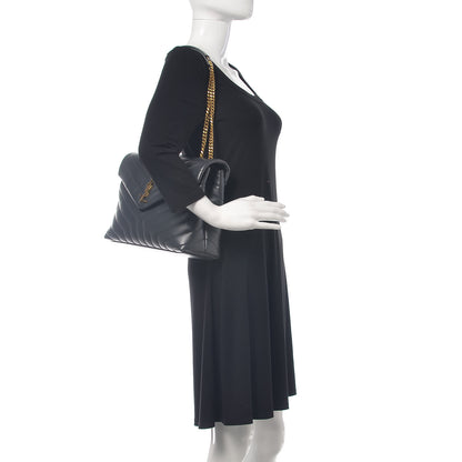 Saint Laurent Calfskin Y Quilted Monogram Medium Loulou Chain Satchel Asphalt 2 of 10