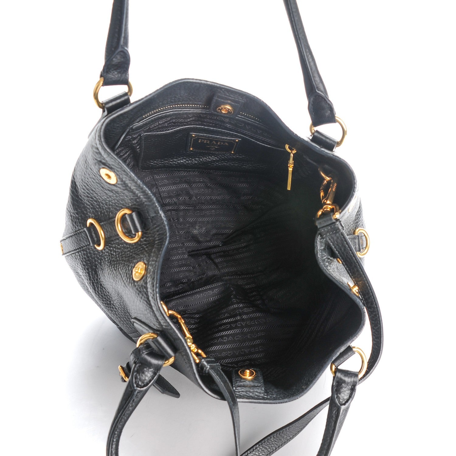 Prada Vitello Daino Tote Nero Black 5 of 9