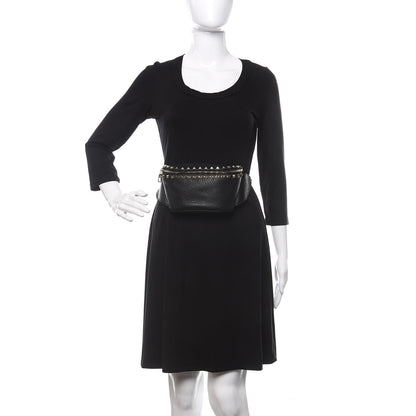 Valentino Garavani Grainy Calfskin Rockstud Belt Bag Black 2 of 8