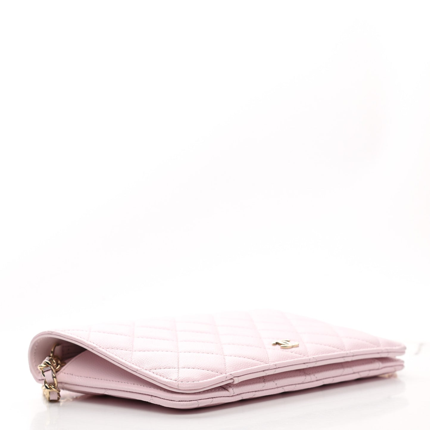 Caviar Stitched Wallet On Chain WOC Light Pink