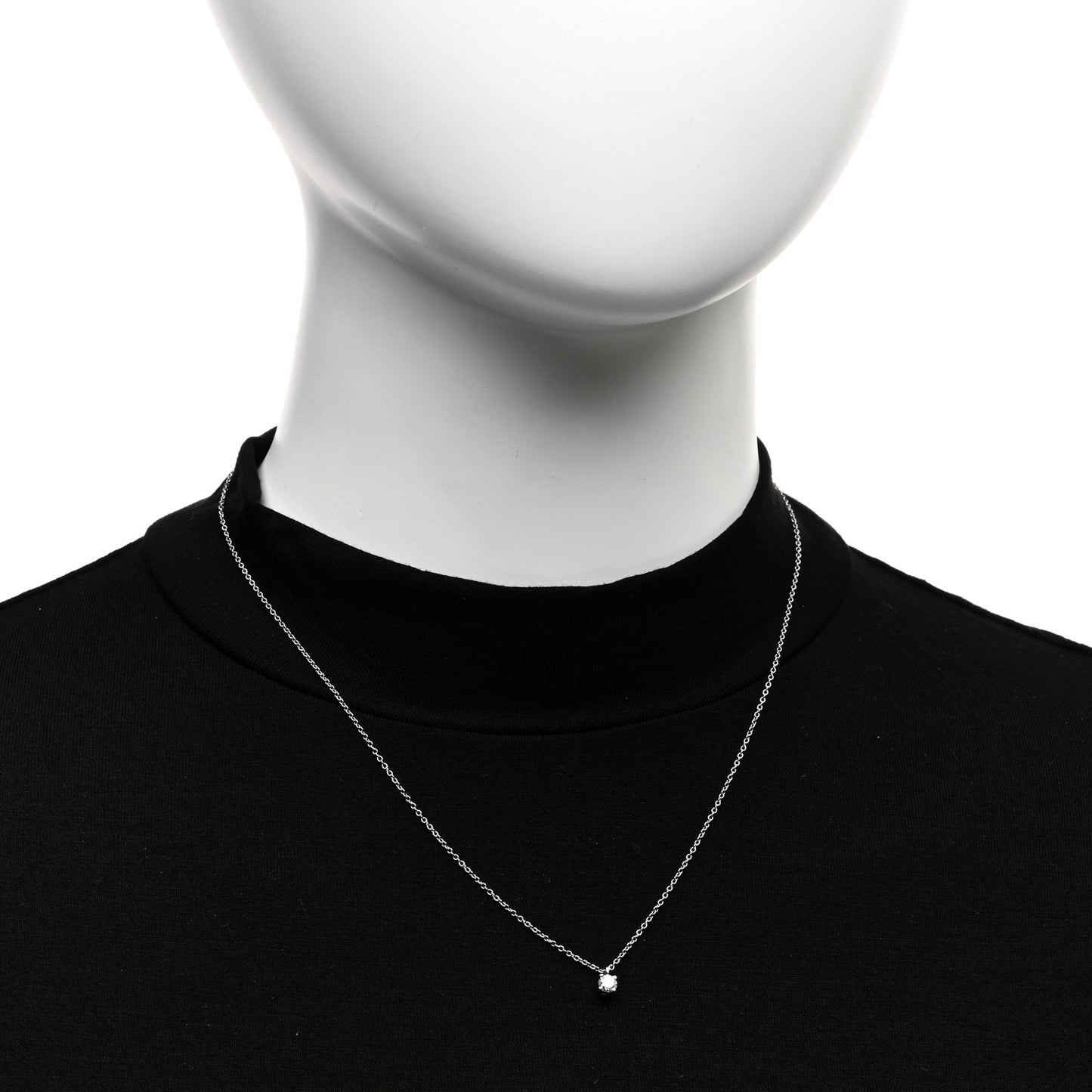Platinum Diamond .17ct Solitaire Pendant Necklace