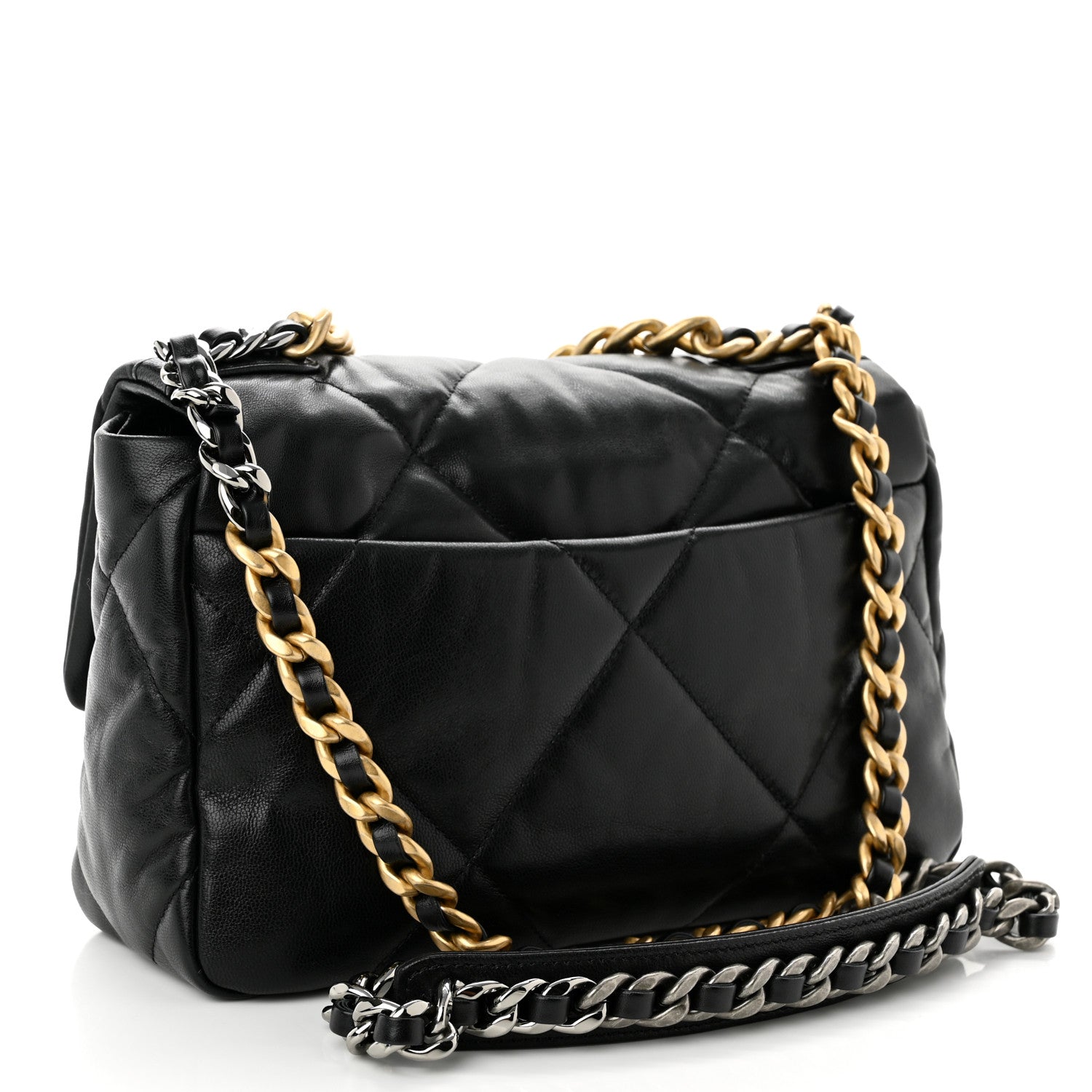 Chanel Goatskin Quilted Medium Chanel 19 Flap Black 3 of 10