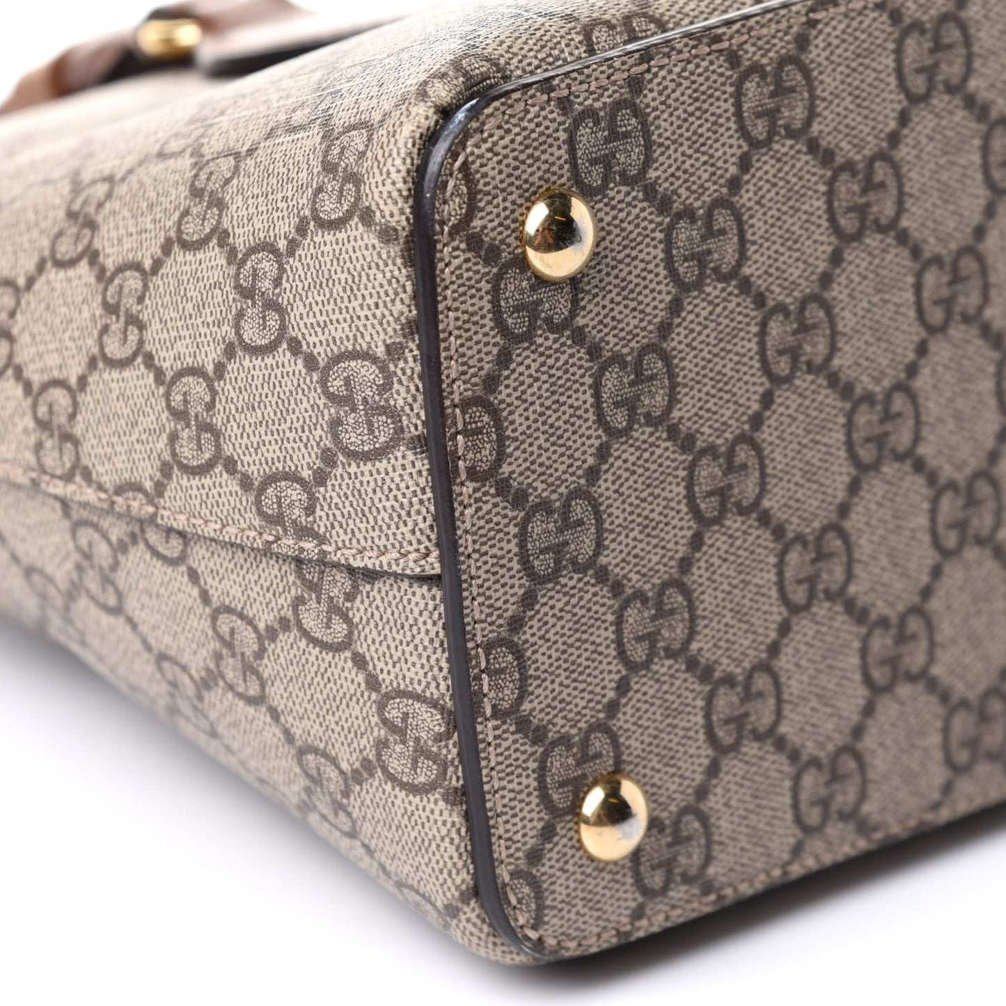 GG Supreme Monogram Medium Zip Top Tote Brown