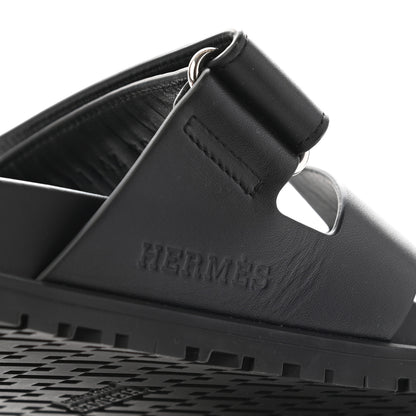 Hermes Calfskin Womens Chypre Sandals 39 Black 15 of 15