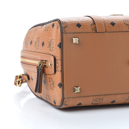 MCM Visetos Medium Boston Bag Cognac 9 of 10