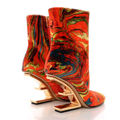 Fendi Velvet Marble Fendi First 95mm Booties 37 Georgia 4 of 8