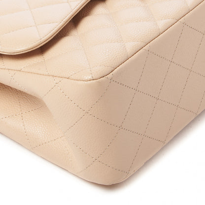 Chanel Caviar Quilted Jumbo Double Flap Beige Clair 6 of 11