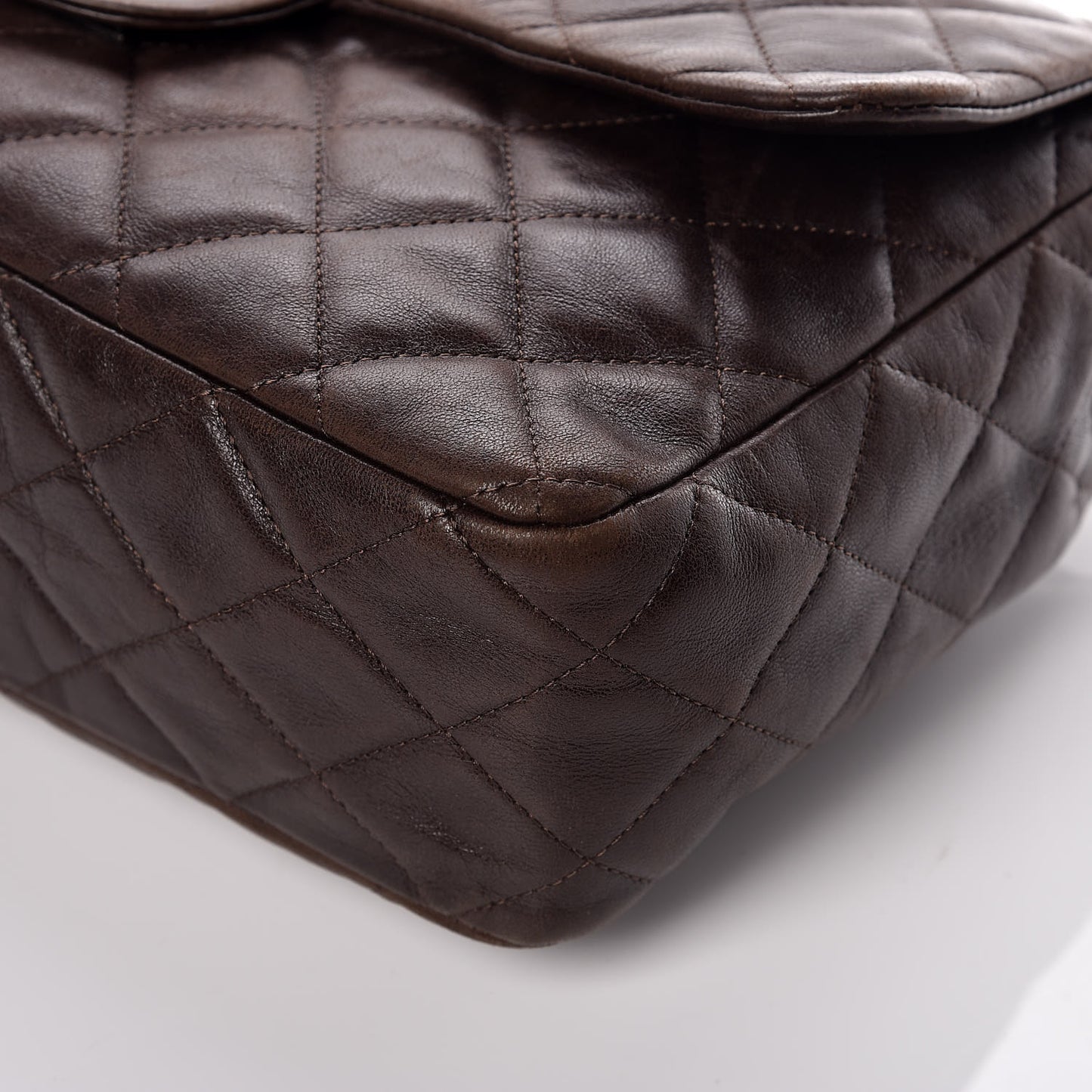 Lambskin Quilted Jumbo Hybrid Reissue Flap Brown