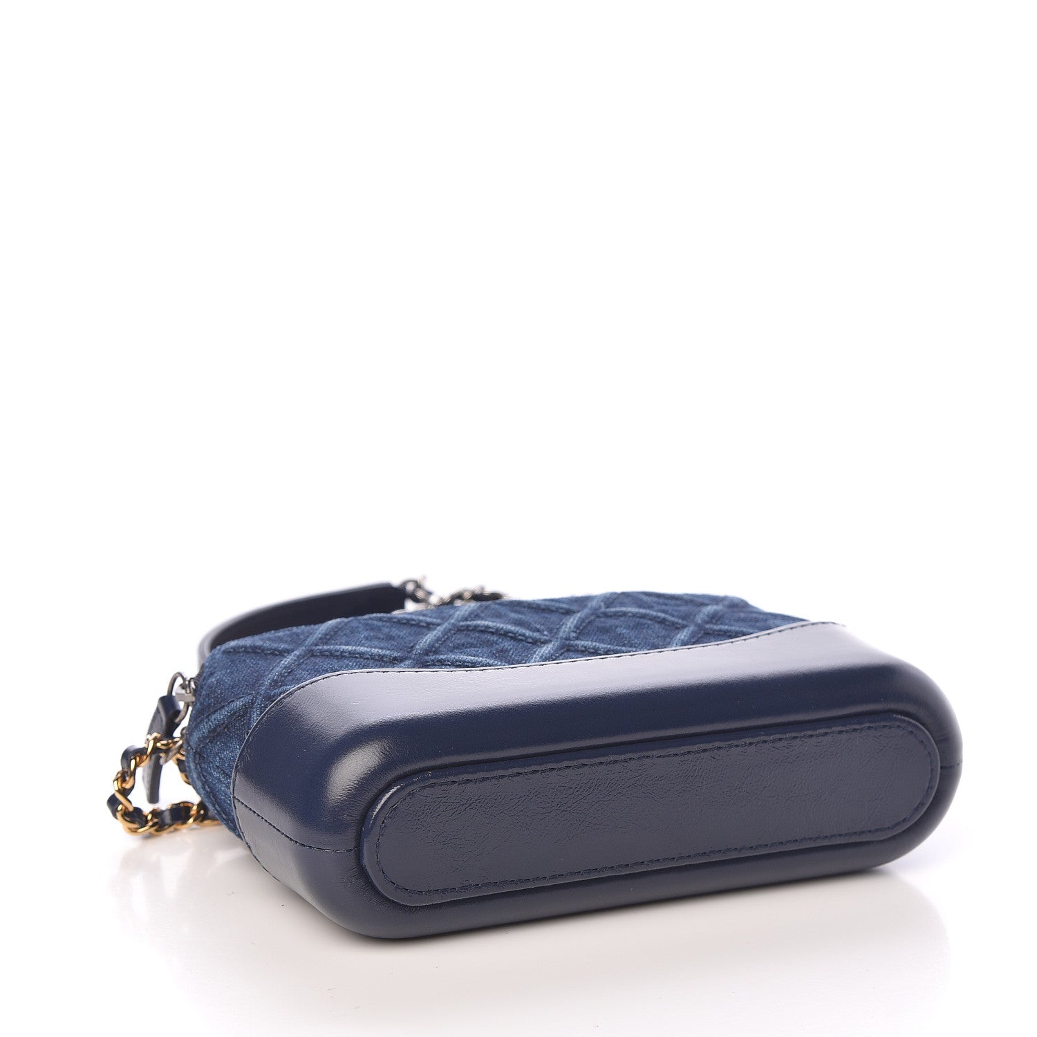 Chanel Denim Calfskin Quilted Small Gabrielle Clutch With Chain Blue 4 of 11