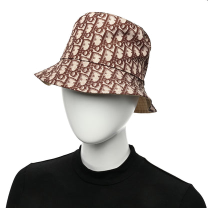 Christian Dior Oblique Reversible Teddy-D Brim Bucket Hat 57 Beige 2 of 12