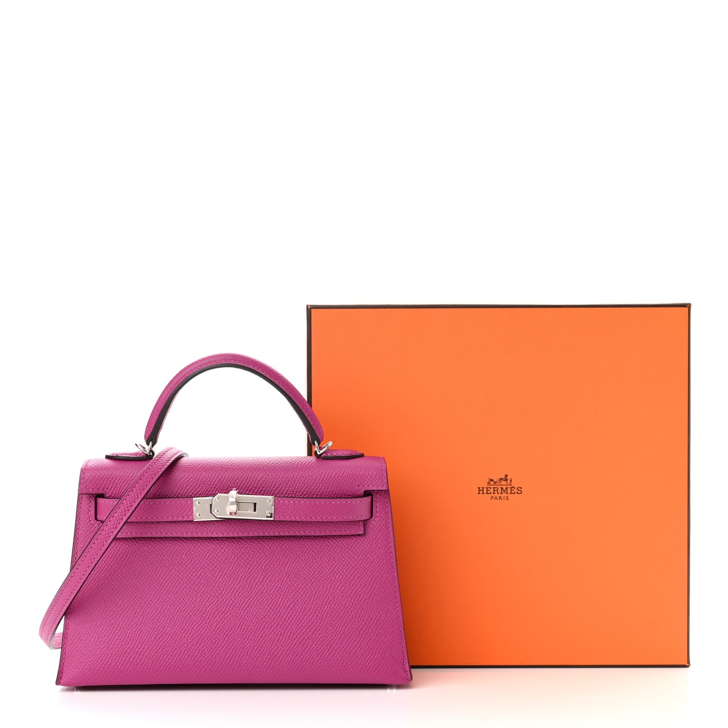 Epsom Mini Kelly Sellier 20 Rose Pourpre