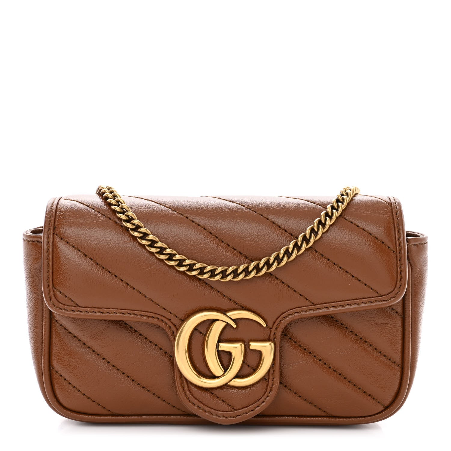 Gucci Azalea Calfskin Matelasse Diagonal Super Mini GG Marmont Shoulder Bag Cuir 1 of 11
