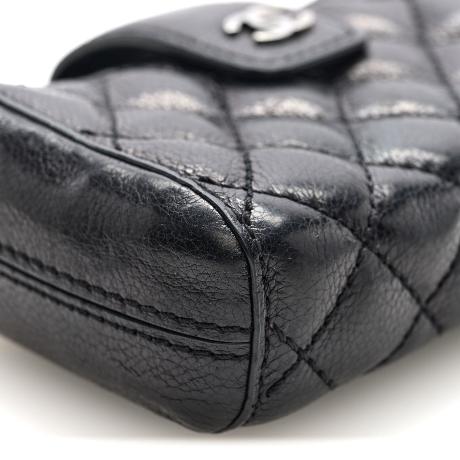 Chanel Caviar Quilted Mini Phone Holder Clutch With Chain Black 9 of 10