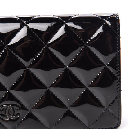 Chanel Patent Quilted Yen Wallet Black 13 of 16