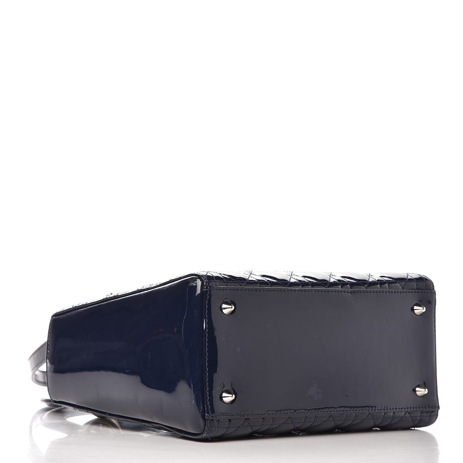 Christian Dior Patent Cannage Medium Lady Dior Navy Blue 4 of 15