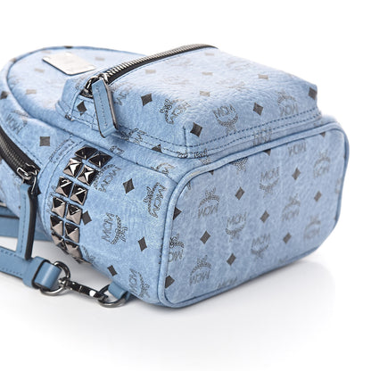 MCM Visetos Side Stud X-Mini Stark Bebe Boo Backpack Blue 7 of 8