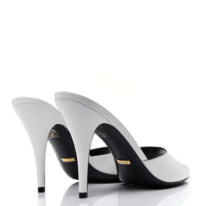 Gucci Polished Calfskin Scarlet Mid Heel Slide Sandals 39.5 Great White 3 of 12