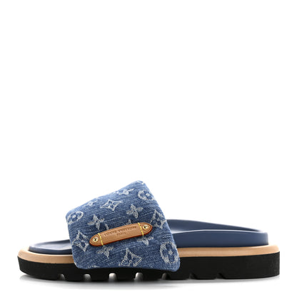 Louis Vuitton Monogram Denim LV Pool Pillow Flat Comfort Mule 36 Blue 1 of 11