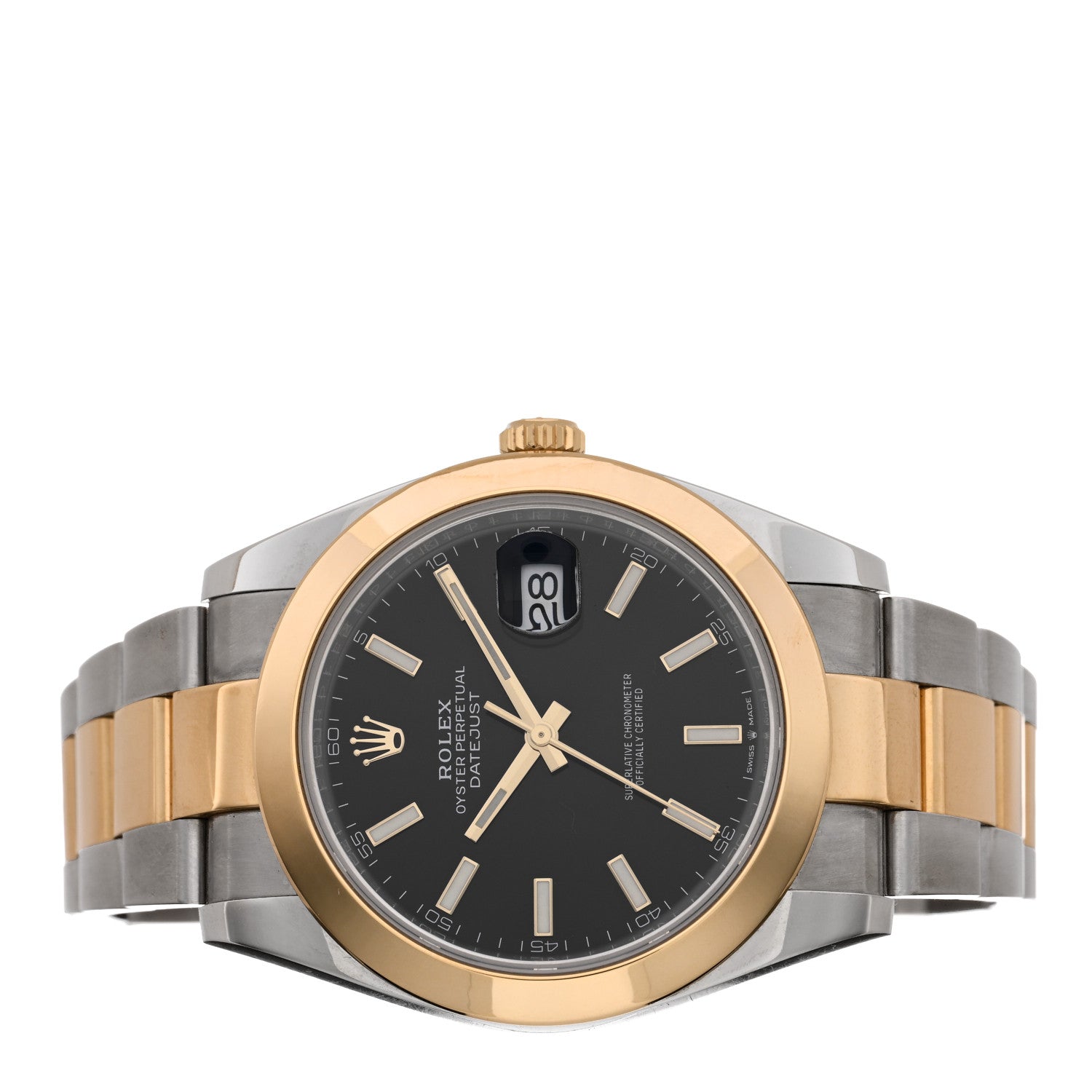 Rolex Stainless Steel 18K Yellow Gold 41mm Oyster Perpetual Datejust Watch Black 126303 2 of 5