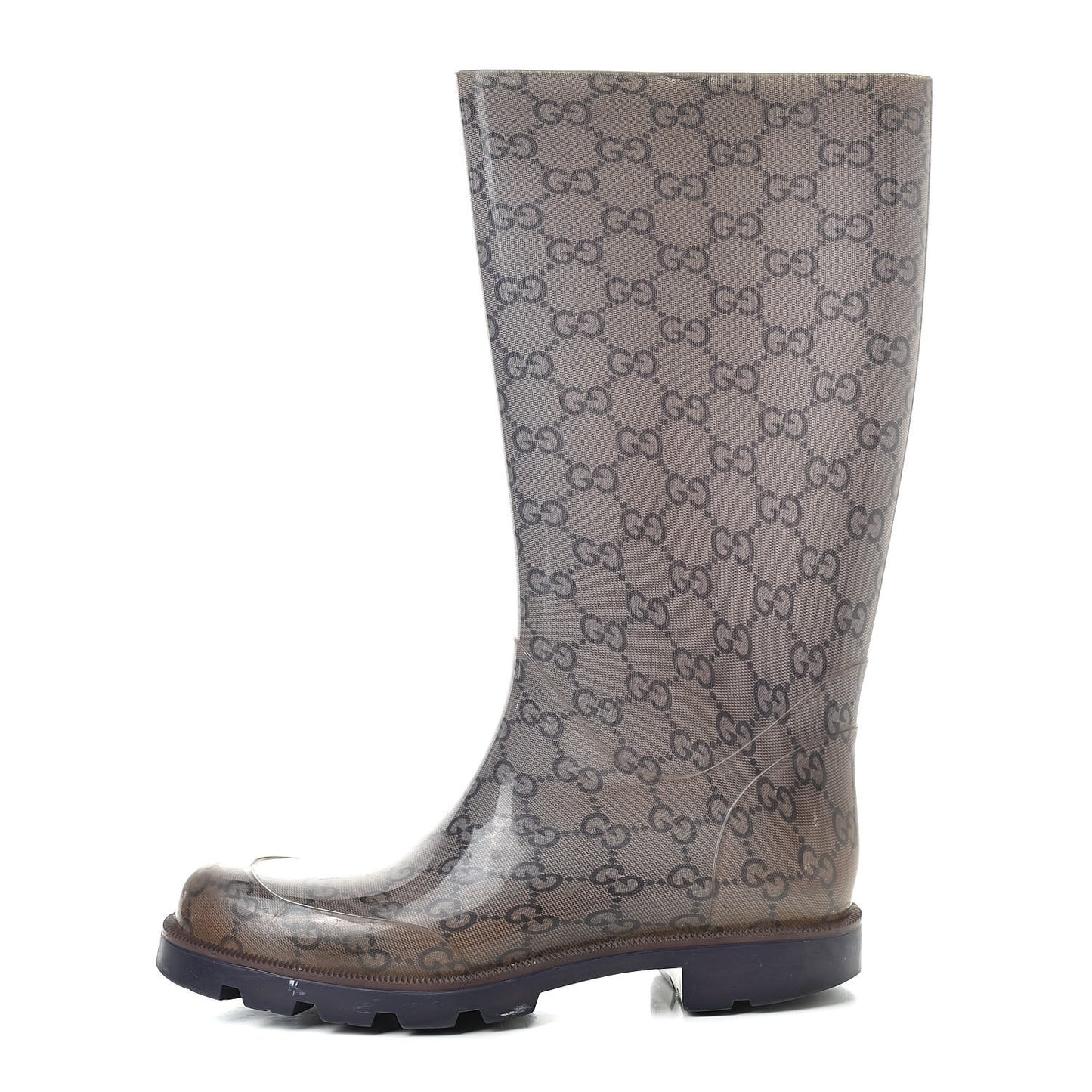 Rubber Monogram Edinburg Rain Boots 36 Transparent Blue