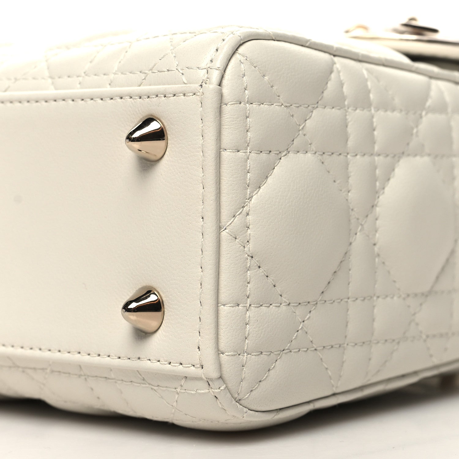 Christian Dior Lambskin Cannage Small My ABCDior Lady Dior White 10 of 11