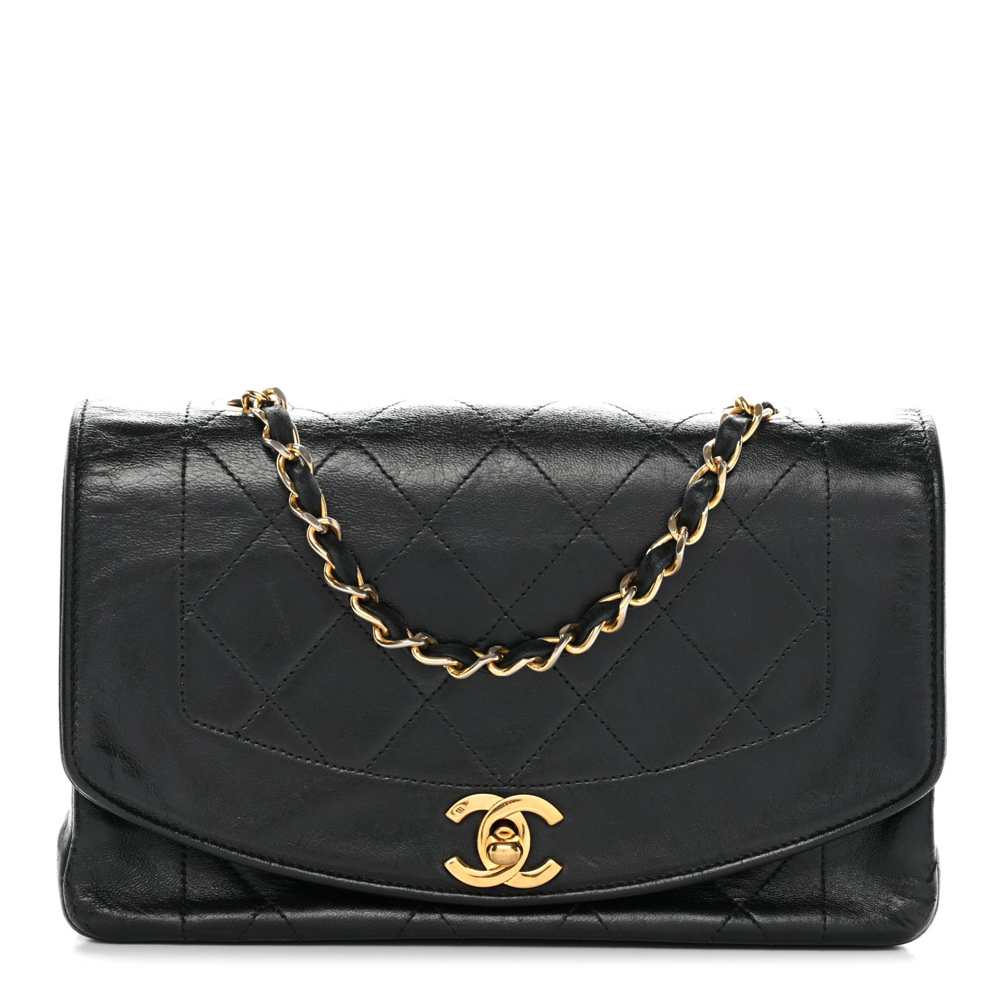 Lambskin Quilted Small Single Flap Black