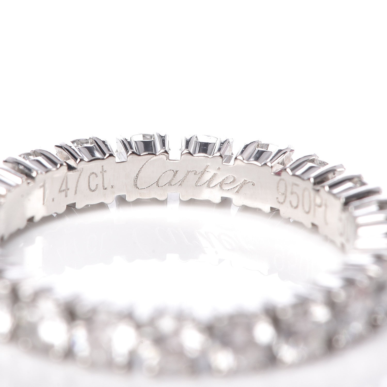 Cartier Platinum Diamond 1.47ct Destinee Wedding Band Ring 50 5.25 4 of 6