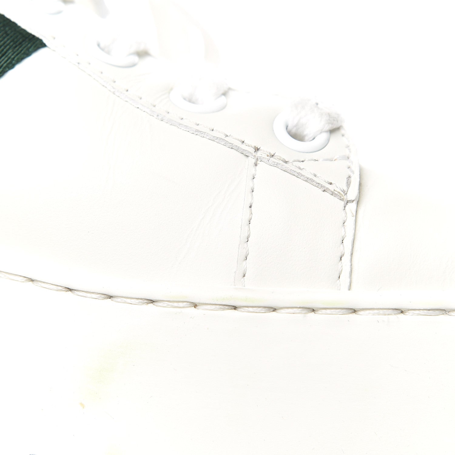 Gucci Calfskin Web Bee Embroidered Womens Ace Platform Sneakers 39.5 White 13 of 14