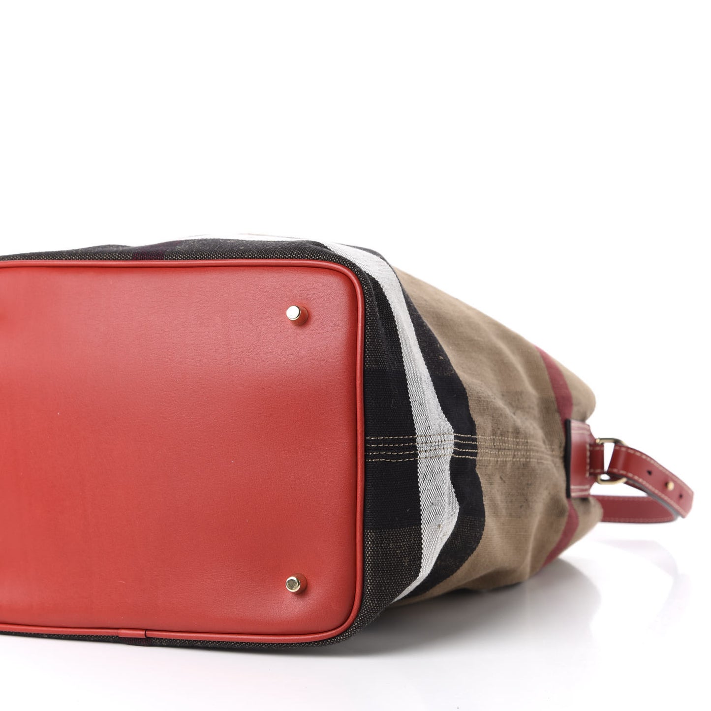 Canvas Mega Check Medium Ashby Hobo Cadmium Red