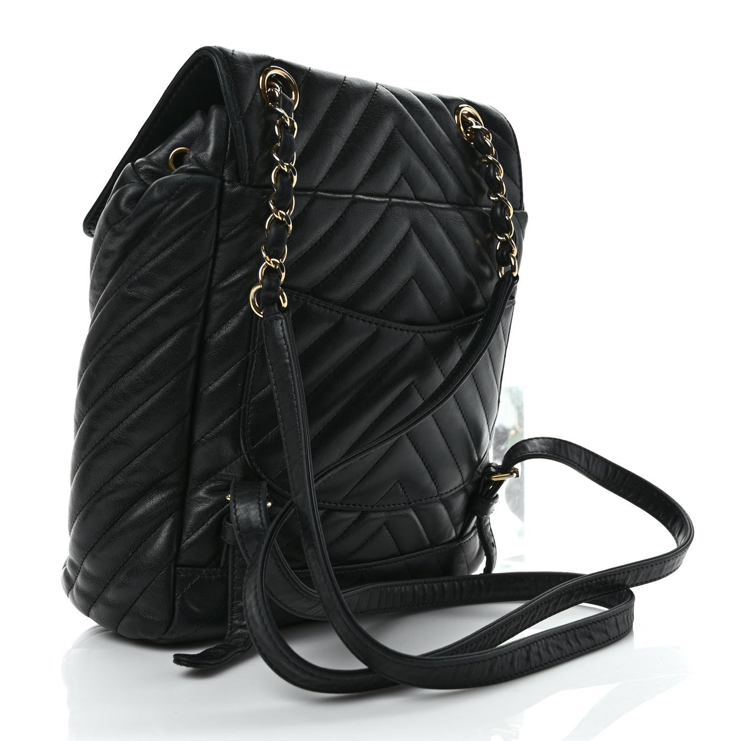 Chanel Calfskin Chevron Quilted Small Urban Spirit Backpack Black 3 of 11