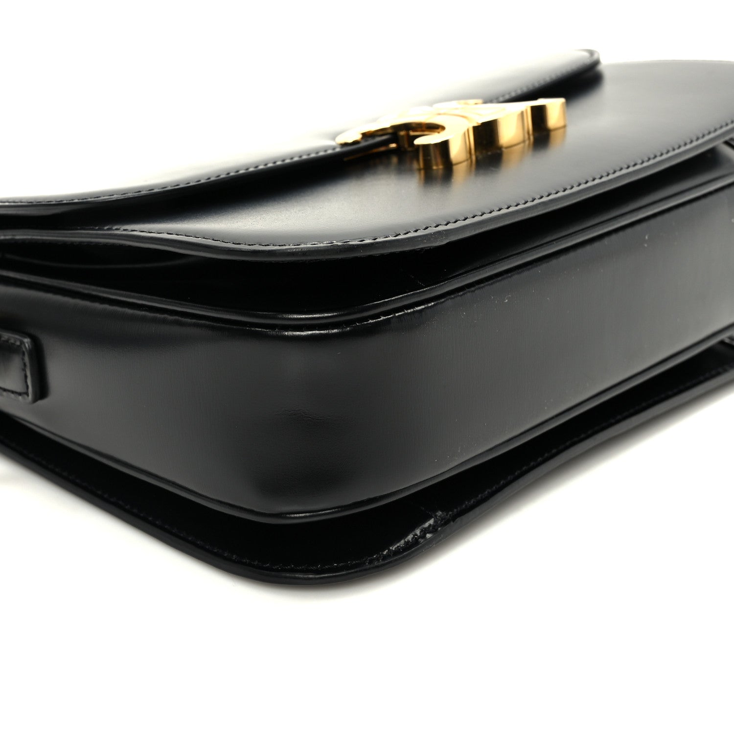 Celine Shiny Calfskin Medium Triomphe Black 8 of 9