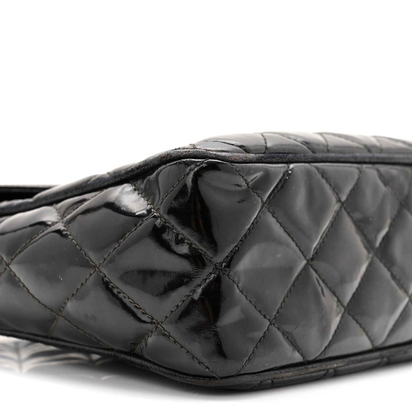 Patent Quilted Tassel Camera Case Black