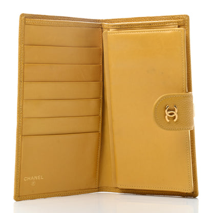 Chanel Caviar Stitched French Wallet Yellow 3 of 9