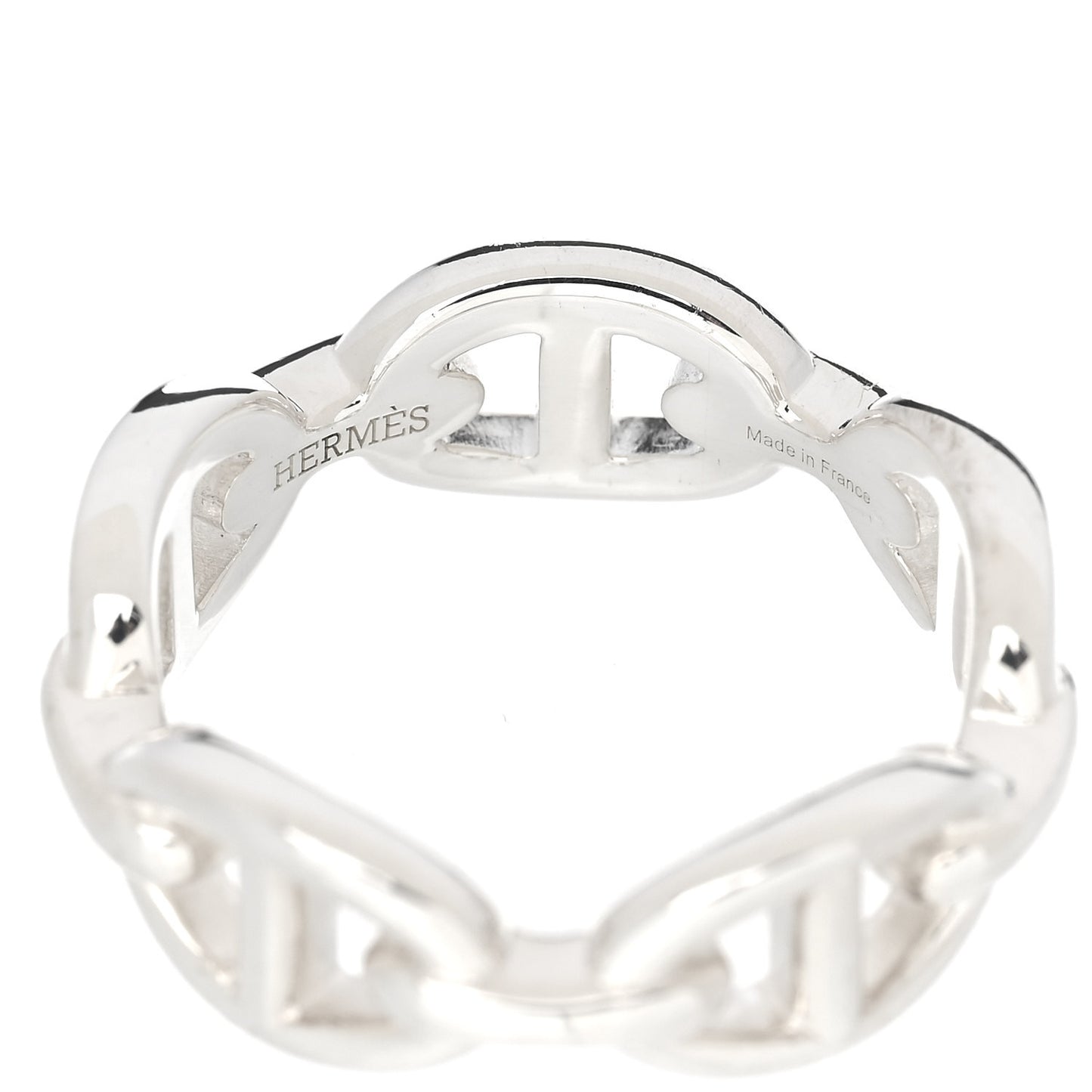 Sterling Silver PM Chaine d'Ancre Enchainee Band Ring 56 7.5