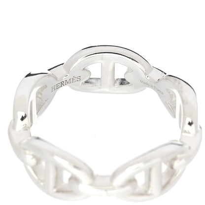 Hermes Sterling Silver PM Chaine d'Ancre Enchainee Band Ring 56 7.5 4 of 7