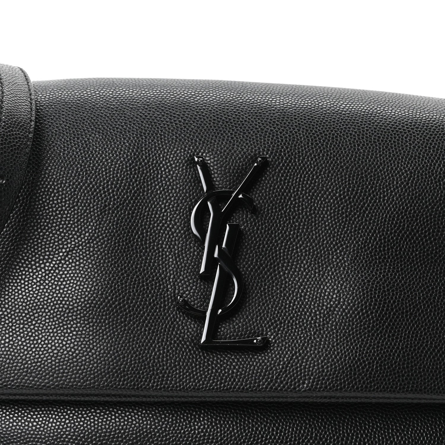Saint Laurent Grain De Poudre Medium West Hollywood Monogram Fold-Over Black 8 of 10