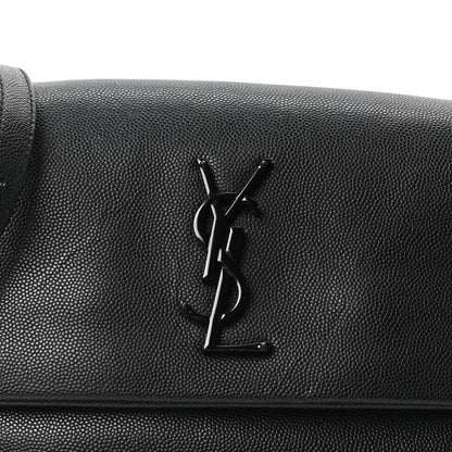 Saint Laurent Grain De Poudre Medium West Hollywood Monogram Fold-Over Black 8 of 10