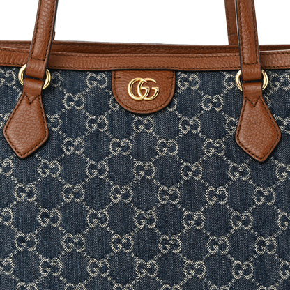 Gucci New Denim GG Monogram Medium Ophidia Shopping Tote Blue Tea Cuir 8 of 11