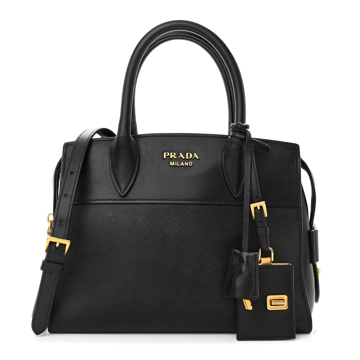 Saffiano City Calfskin Small Esplanade Tote Black