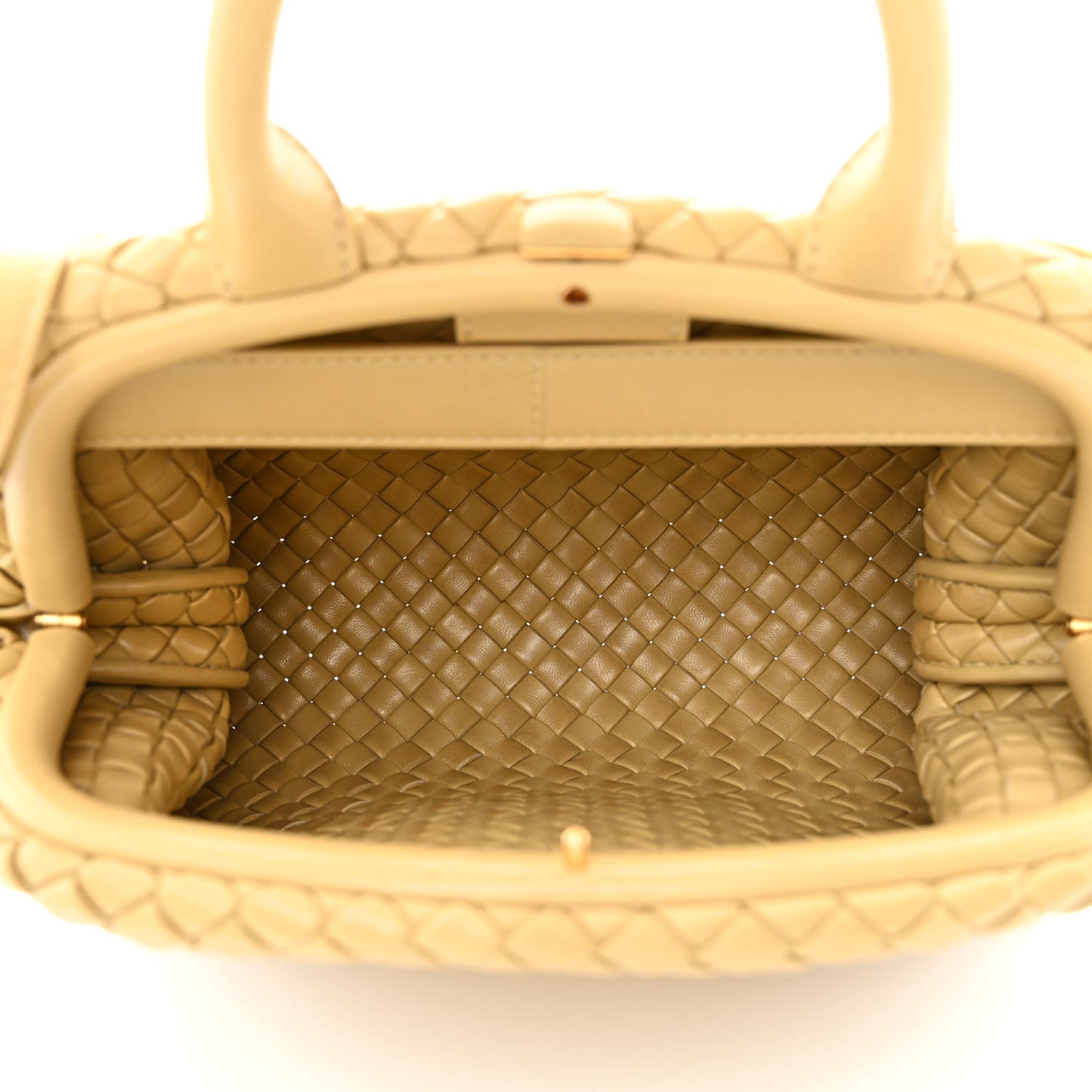 Nappa Intrecciato Padded Small The Top Handle Tote Bag Porridge